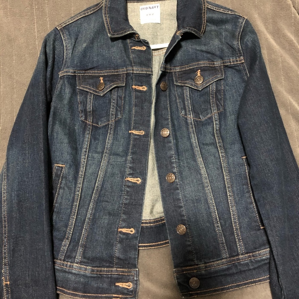 Old Navy Cropped, Fitted Jean Jacket- Size M